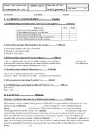 English Worksheet: 9th graders Test2