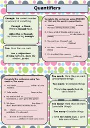 English Worksheet: Quantifiers