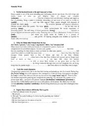 English Worksheet: remedial work 3rd form