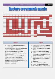 English Worksheet: crosswords puzzle: names of doctors