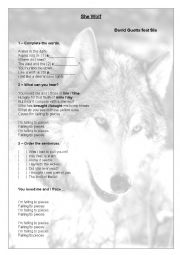 English Worksheet: She wolf - David Guetta feat. Sia