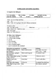 English Worksheet: inviting and making suggestions