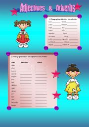 English Worksheet: Adjectives and Adverbs