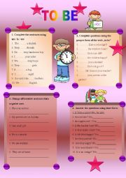 English Worksheet: verb TO BE