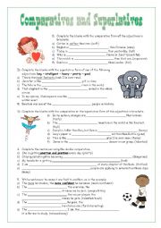 English Worksheet: Comparatives and Superlatives