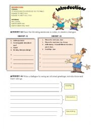 English Worksheet: Greeting, introduction and leave takings part2