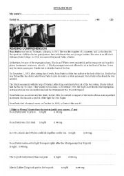 English Worksheet: Fully editable test on Rosa Parks