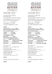 Maroon 5 - One More Night (double worksheet/answers)