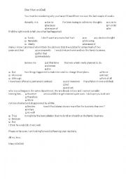 English Worksheet: Link words - A letter