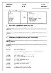 English Worksheet: passive and functions