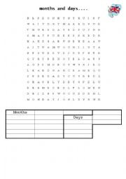 English Worksheet: month and day