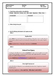 English Worksheet: applying for a job