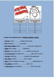 English Worksheet: Personal pronouns