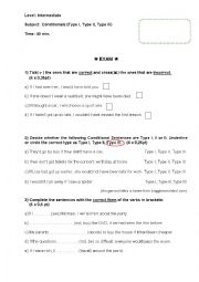 English Worksheet: Conditionals