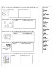 English Worksheet: furniture