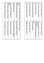 sentence dominoes and follow up activities