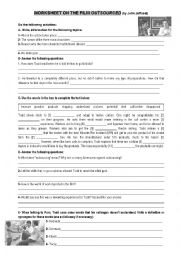 English Worksheet: Outsourced