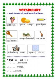 English Worksheet: vocabulary