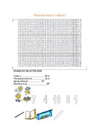 English Worksheet: Welcome back to school