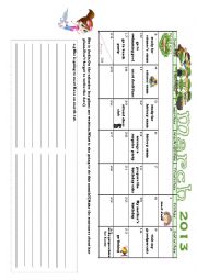 English Worksheet: my calender