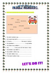 English Worksheet: Family members.