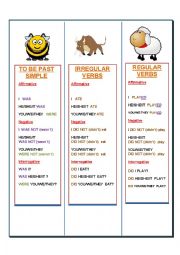 English Worksheet: PAST SIMPLE BOOKMARKS