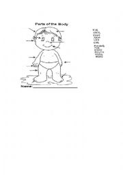 English Worksheet: Body Parts