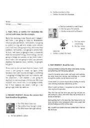 English Worksheet: present perfect / past perfect and other tenses