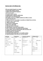 English Worksheet: speak your mind