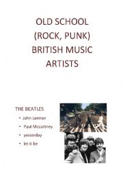 English Worksheet: Old school (rock, punk) artist (England)