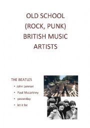English Worksheet: Old school (rock, punk) artist (England)