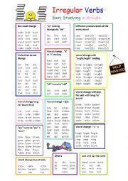 English Worksheet: Irregular Verbs - Easy to study and remember