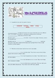 English Worksheet: MACHINES