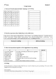 English Worksheet: smoking