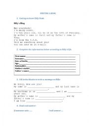 English Worksheet: writing a blog