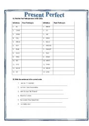 English Worksheet: Present Perfect Practice