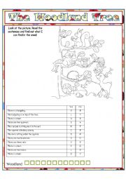 English Worksheet: The Woodland Tree