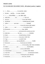 English Worksheet: PRESENT SIMPLE