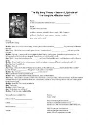 English Worksheet:  THE BIG BANG THEORY - 