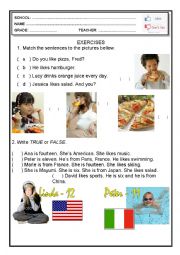 English Worksheet: Likes and dislikes