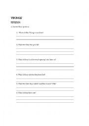 English Worksheet: Vikings