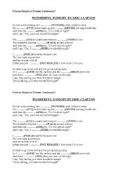 English Worksheet: present simple vs present continuous