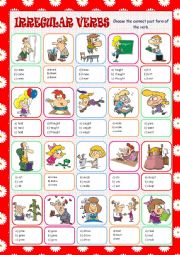 English Worksheet: Irregular Verbs Multiple Choice