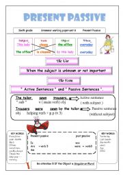 English Worksheet: present and past passive