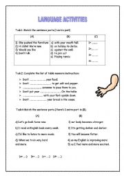 English Worksheet: 8th.f language activities