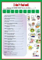 English Worksheet: CLAUSES with WHEN