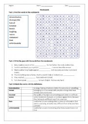 English Worksheet: War - Word search spelling