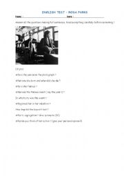 English Worksheet: ROSA PARKS - test your knowledge