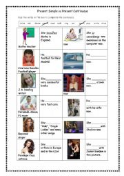 English Worksheet: Present Simple and Present Continuous