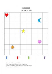 English Worksheet: Directions practice for kids - Elementary level